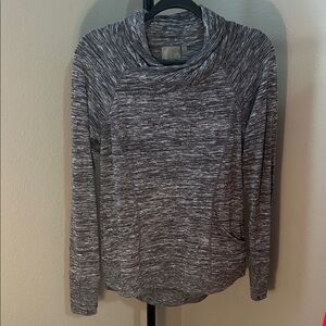 Athleta Heathered Gray Cowl Neck Sweatshirt